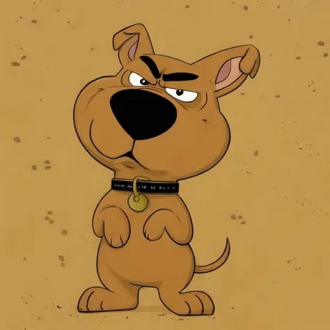 <lora:scrappydoo:1> scrappydoo, solo
anthro, male, collar only, angry
half-length portrait, desert background, toony, flat colors