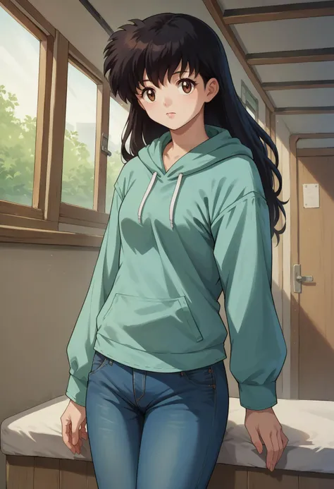 score_7, score_8_up, score_7_up, source_anime, 1girl, solo, looking at viewer, <lora:EPinKagumeSDXL-13:1.0>, EPinKagome, black hair, brown eyes, long hair, detailed background, turquoise hoodie, jeans, cowboy shot, indoors, [living room|kitchen|bed room|classroom|bath room| train interior| car interior|bus interior|bus stop|train station|changing room| stairwell]