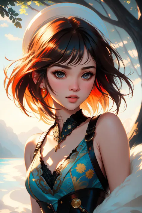 tv_Bethany_Waters_MXAI, [ (figurativism art stylized by Alex Garant:0.9) and (Rufino Tamayo:1.1) and (Victoria Poyser:1.3) :18], portrait art, 8k Fractal, colorful portrait, masterpiece Octane render, behance, intricate details, close up of a ([Kings Canyon National Park:TelÄ:1]:1.3) from inside of a Neverland, it is very Moist and Conceptual, lush forest and Galactic halo in background, Winter, Illustration, Flustered, hyper detailed, Sosaku Hanga, Motion blur, 35mm, Warm Colors, bold lettering, key visual, contest winner, Flickr, psychedelic, asymmetrical