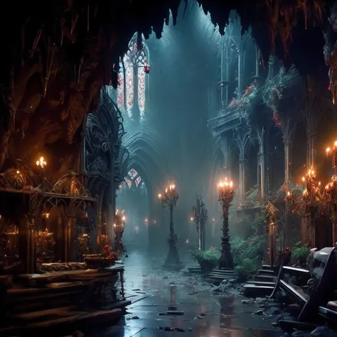 (masterpiece:1.2), (best quality,:1.2), 8k, HDR, ultra detailed, ((photorealistic)), perfect anatomy, professional light, cinematic lighting, fashion photography, ambient lighting,<lora:detail_slider_v4:2>, DarkElves, a sinister street in a dark elf city, in a cave, gothic architecture, spikes, <lora:DarkElves-10:1>, epiCPhoto