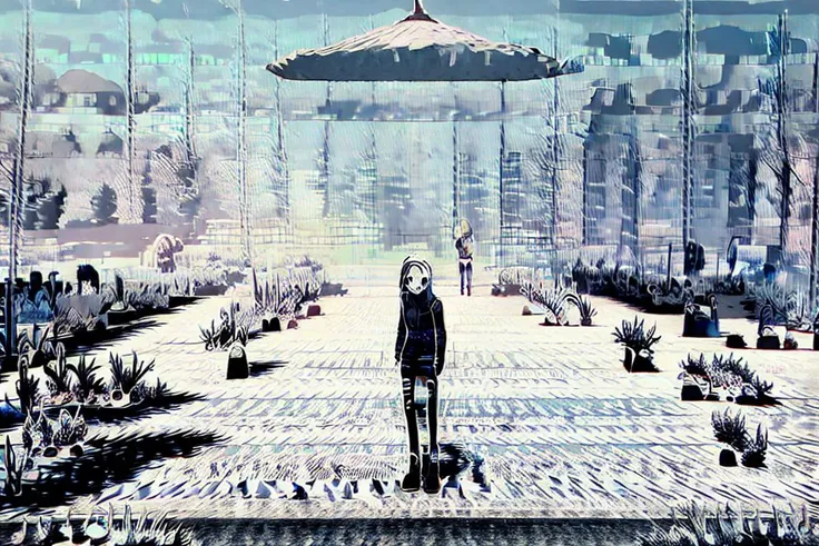 absurdity, A high resolution, Best quality, Slimy girl, (Transparent:1.5), whole body, barefoot, Anime