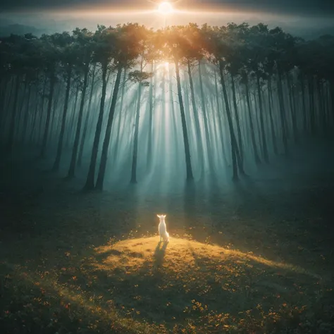 Digital art, image, hyper-detailed, complex composition, masterpiece, close-up, glow, abstract, surrealism, detailed, otherworldly, fantasy, soft pastel, natural volume, light, atmospheric , sharp focus, centered composition, professional photography, complex background, soft haze, sun rays, masterpiece. animalistic, beautiful, mysterious