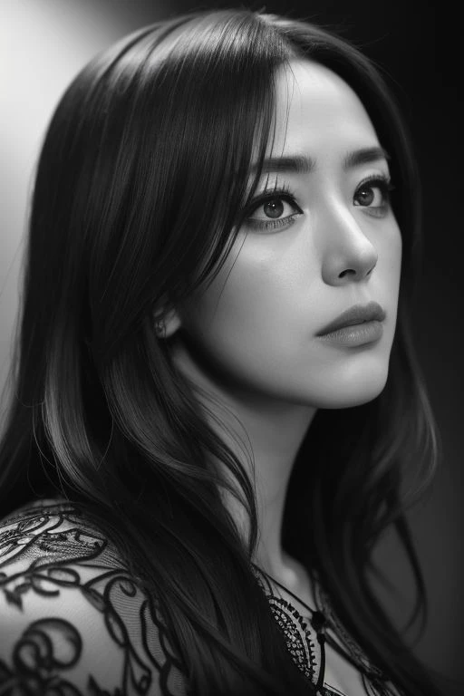 professional photograph of a seductive and mysterious movie still by Takeshi Obata and Rick Guidice and yousuf karsh , bold lines, hyper detailed, dark limited palette, dramatic lighting, (intricate details, masterpiece, best quality:1.4),
<lora:add-detail-xl:1> <lora:xl_more_art-full_v1:0.5>