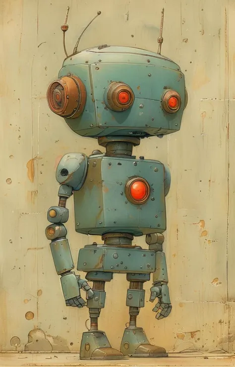 masterpiece,best quality,<lora:tbh159-sdxl:1>,illustration,style of Kestutis Kasparavicius, portrait of robot