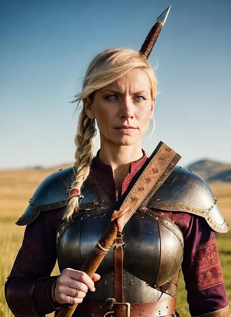 modelshoot style, A stunning intricate full color portrait of (35 years old sks woman:1) as (viking warrior woman), (barbarian), epic character composition, by ilya kuvshinov, alessio albi, nina masic, sharp focus, natural lighting, subsurface scattering, f2, 35mm, film grain, <lora:locon_anita_v1_from_v4_64_32:1.3>