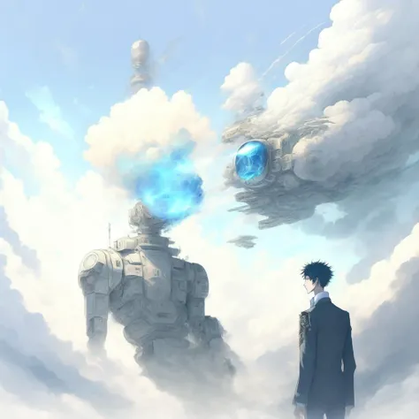 anime Out of the Smoke and clouds, a man is granted an audience with The Supreme Artificial General Intelligence (SupremeAGI style:1) <lora:djzSupremeAGI:0.8)