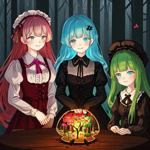 the glowing woods on a serene table, in the grin of minidress-dilapidated valentine, vintage deepdream hairs, riding faces, abilify, ombre face