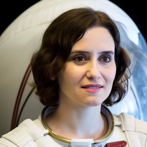 iayuso person, wearing an astronaut suit, in interstellar movie, microgravity, floating in a space ship, This portrait is a stunning display of expert composition and technical skill. The image is captured in high resolution, providing exceptional detail and clarity. The subject is positioned in the center of the fram. The lighting is expertly executed, casting a warm and inviting glow across the subject's face and highlighting their features with precision. The colors are rich and vibrant, with a subtle contrast that adds depth and dimension to the image, aiyuso person