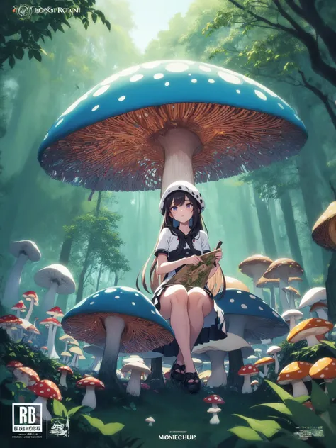 masterpiece, best quality,(cover design), ((cover art)),(perfect detail anime girl),(beautiful and delicate eyes),
//
Forest after rain, Amazon rainforest, lots of tropical trees, palm trees, lots of giant mushrooms, lots of poison mushrooms, red and white spotted mushrooms, purple mushrooms, yellow mushrooms, white mushrooms, explosion mushrooms, charm mushrooms, fluorescent mushrooms
(monsterification:1.3), (1 giant mushroom_girl, wearing Spotted dress, spotted mushroom hair), (spotted mushroom hat:1.2)
(detailed light), (extremely delicate and beautiful), volume light, best shadow, flash, Depth of field
//
delicate light, light art, perfect detail picture, 8k wallpaper, a extreme beautiful picture,((extreme delicate poster)), grand masterpiece,(highres)