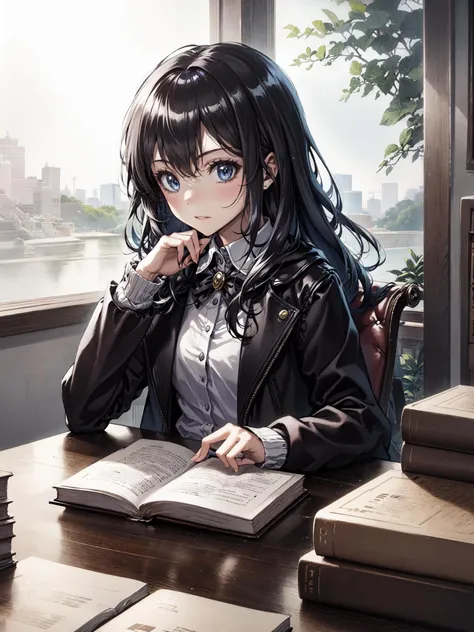 a girl reading a book