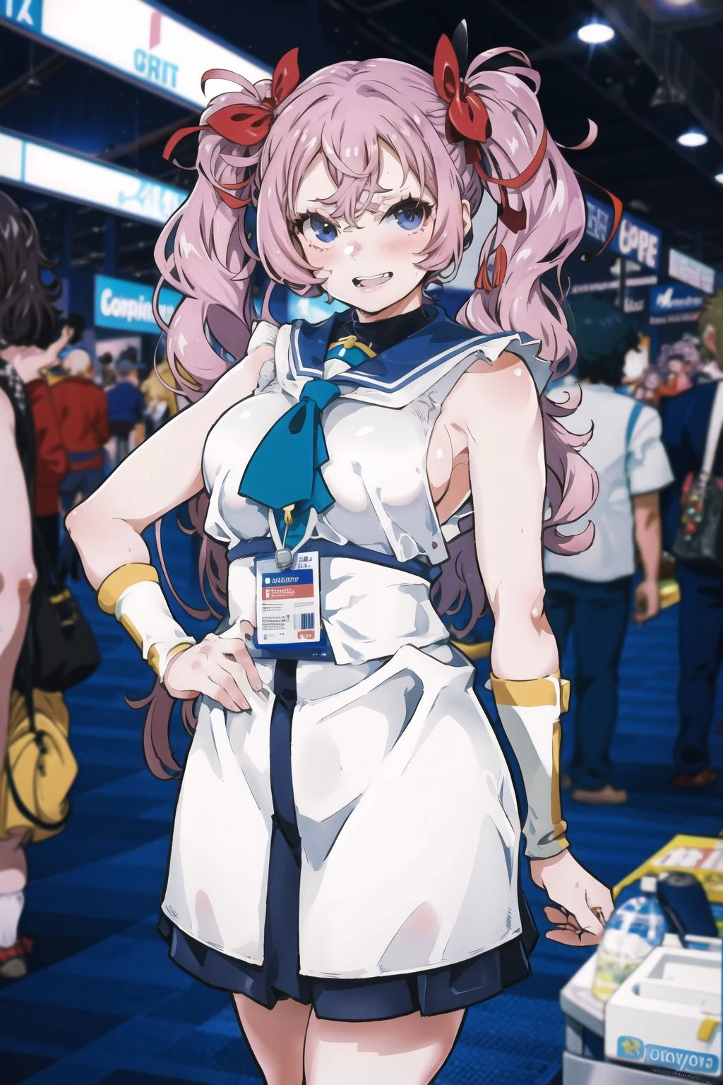 masterpiece, best quality,pov,1girl,anime coloring, animegao,v arms, cosplay,comic con,laughing,
<lora:h<-o+\U-cc-000010:0.5>