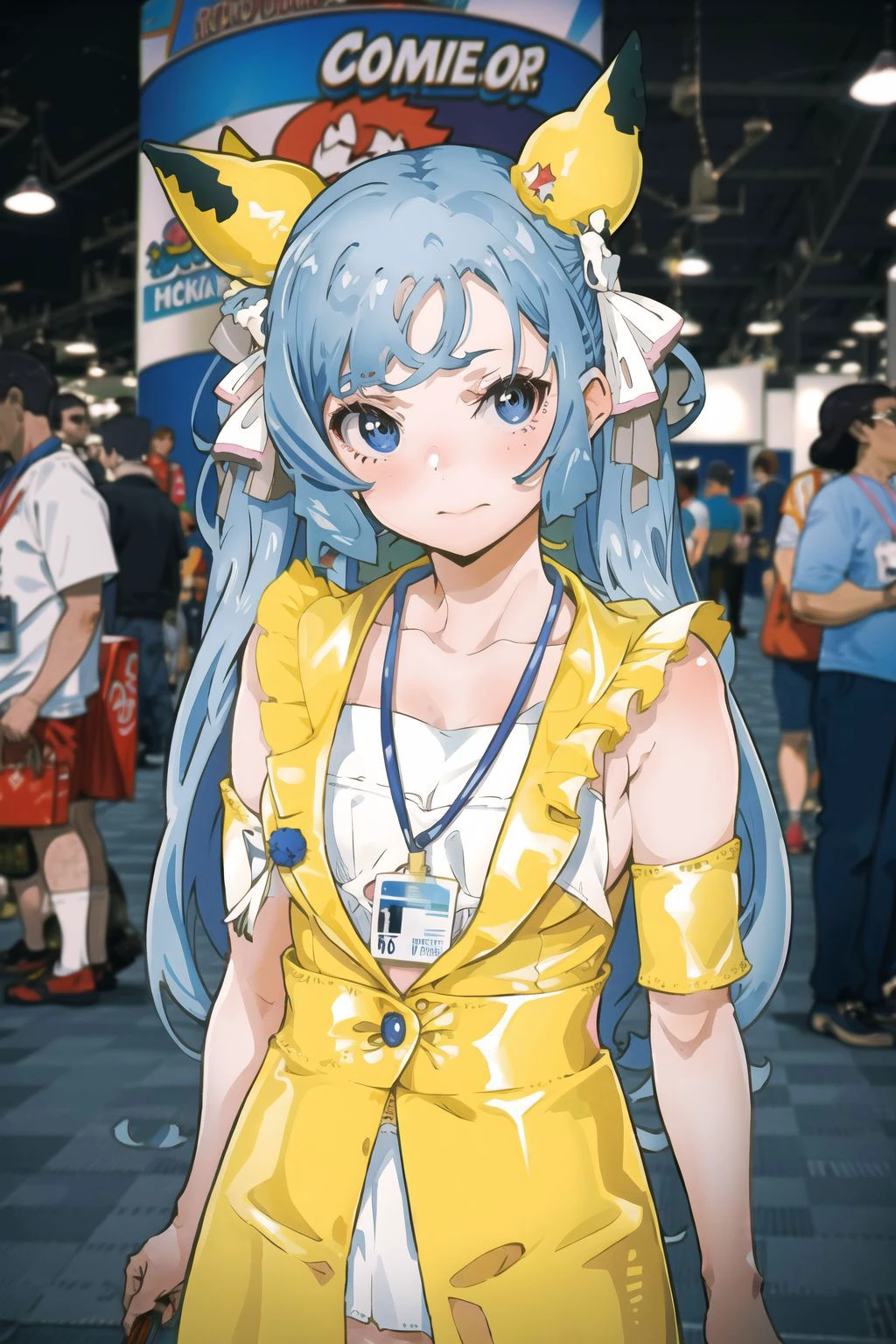 masterpiece, best quality,pov,1girl,anime coloring, animegao,v arms, cosplay,comic con,
<lora:h<-o+\U-cc-000010:0.5>