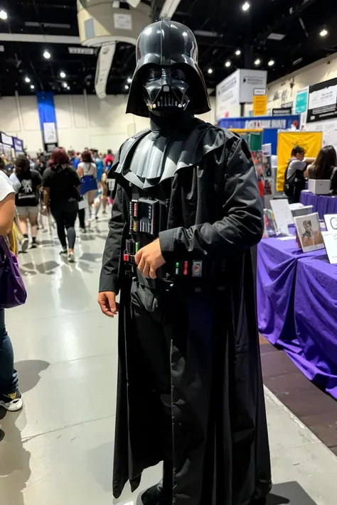 masterpiece, best quality, <lora:cc-000010:1>,crowd,1boy,cosplay,Master Vader