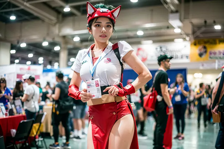 masterpiece, best quality,pov,crowd,cosplay,comic con,masterpiece, (photorealistic:1.4), best quality, 1girl,facial mark,fox,perfect body,
<lora:comic con:0.6>,
comic con, pop culture, depth of field background, <lora:kirikoOverwatch_v20_2:0.9>, pureerosface_v1
