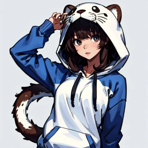 (masterpiece:1.2), (best quality:1.2), (high res:1.2),1girl , otter hoodie, <lora:OtterHoodie_v1:0.4>,