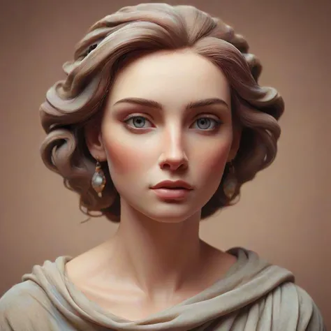 an antique classical statue bust of a woman's face