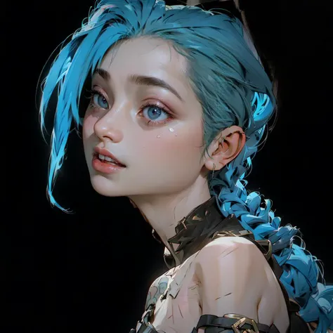JinxLol,mature female,1girl, solo,looking at viewer, navel, character name, ((crazy smile)), open mouth laugh
<lora:jinxLeagueOfLegends_v10:1> <lora:NijiExpressV2:1> <lora:OC illustration:0.5> <lora:arcaneStyleLora_offset:1>