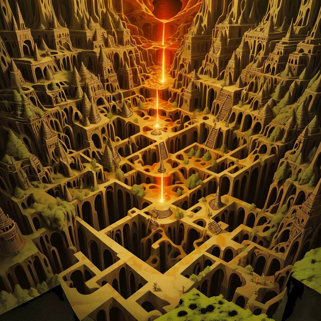 <lora:kLabyrinth:.9> kLabyrinth, with many lava,