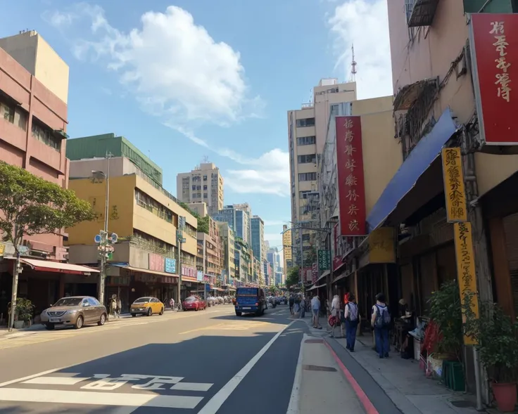 best quality,masterpiece,highly detailed,ultra-detailed,, singaporean , a jpop female  1gril,[kate winslet:lea michele:0.3]<lora:neg4all_bdsqlsz_V3.5:-1> oldtaipei, scenery, no humans, outdoors, building, sky, road, cloud, city, street, day, crosswalk, cityscape, sign, traffic light, road sign, lamppost, ground vehicle, motor vehicle, cloudy sky, car, real world location, blue sky, window, vanishing point, skyscraper <lora:oldtaipei:0.75>portrait,  close-up, brown hair, building, cherry blossoms, city, day, hat, lantern, multiple boys, no humans, oldtaipei, outdoors, potted plant, realistic, road, scenery, sky, street