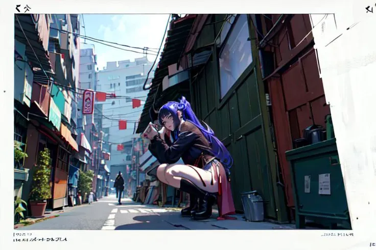 (otherworldly, otherworldly atmosphere, otherworldly appearance), highly insanely detailed, masterpiece, top quality, best quality, highres, 4k, 8k, RAW photo, 1girl, solo, lewd, <lora:oldtaipei:0.7>, OldTaipei, scenery, outdoors, building, power lines, city, alley, street, road, motor vehicle, utility pole, potted plant, plant, air conditioner, window, shop, squatting, sign, (fantasy world), sexy posing, Sex Position, lewd pose, seductive pose, sexy pose