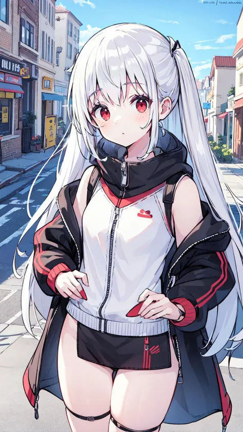 (masterpiece:1.2),best quality,perfect anatomy,extremely detailed,
BREAK
cute girl,solo,shiny skin,very long hair,small breasts,
cute eyes,(red eyes:1.3),(white hair:1.4),
BREAK
white shirt,jacket,open jacket,
BREAK
city,street,
BREAK
looking at viewer,character focus,dynamic pose,
BREAK