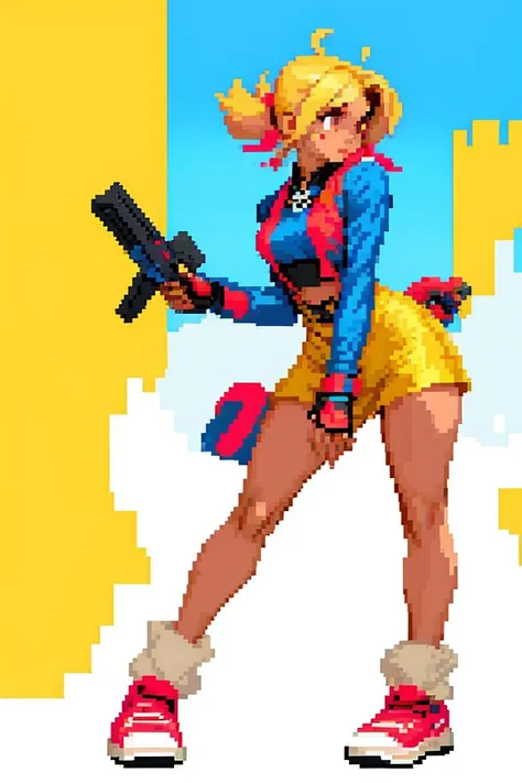 masterpiece,best quality,1girl,<lora:kof:0.6>,fullbody,pixel art,