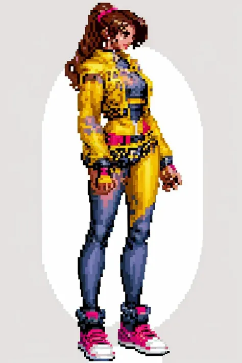 masterpiece,best quality,1girl,<lora:kof:0.7>,fullbody,pixel art,