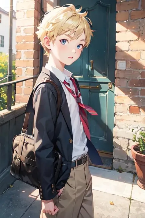 <lora:0013Areoford:1>,aniford,1boy,blonde hair,petite,school_uniform,