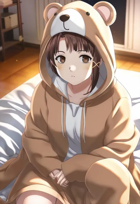(exceptional, best aesthetic, new, newest, best quality, masterpiece, extremely detailed, anime, waifu:1.2),
1girl, iwakura lain, (brown eyes:1.3), bear costume, animal costume, hood up, bedroom
beautiful, high definition, 8k, 4k, natural skin, textured skin, pixiv, depth of field, cinematic compotision, best lighting <lora:lain_xl_cf_s-000019:1>