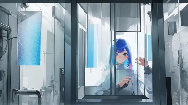 (recursion), frosted glass, colorful,microsoft style, 1girl,, masterpiece, best quality,