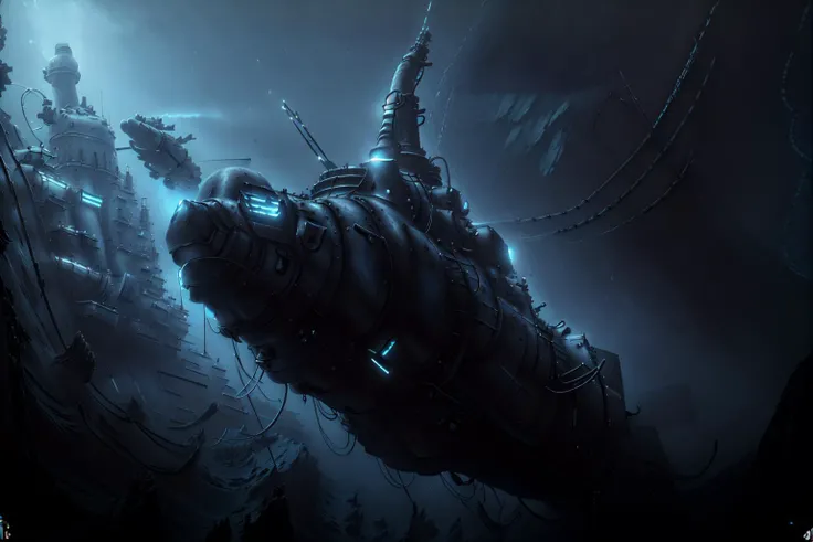 masterpiece, best quality, 8k,4k,
<lora:BlueAP-CIVIT(0,8):1>in the style of BlueAP,deep sea research submarine,(darkness:0.25),Searchlight, <lora:depths-fC_v1.1:1>depths-fc,Undersea base,school of fish,squid,underwear, bubble