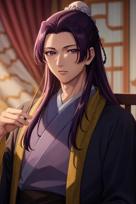 1boy, jinshi, solo,   <lora:MaoMaoV10:1><lora:more_details:0.3>, , highres, absurdres,