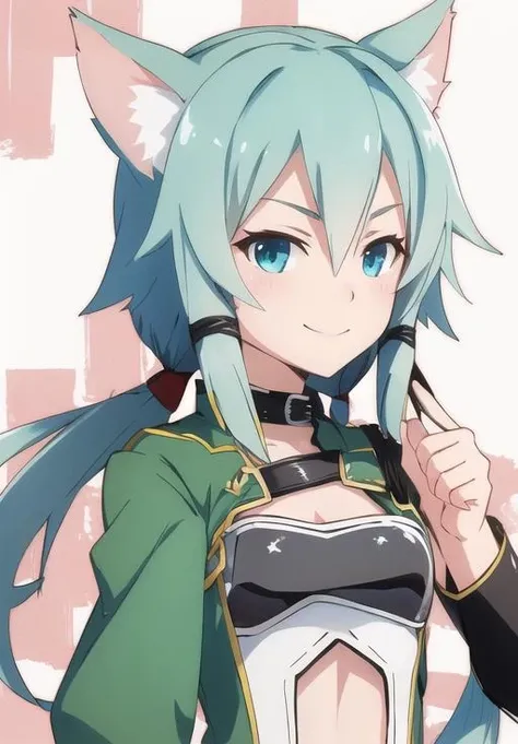 <lora:Sinon-ALO:0.8>, Sinon-ALO, smirk, (seductive, alluring, charming:1.3), beautiful, (highly detailed, high quality:1.3)