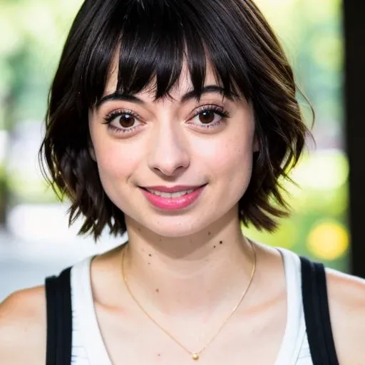 RAW photo, kate micucci, (high detailed skin:1.2), 8k uhd, dslr, soft lighting, high quality, film grain, Fujifilm XT3 <lora:kate micucci v1.0:0.6>