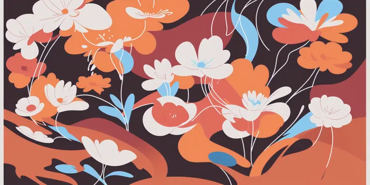 fluid art painting of a flower, professional grade award winning talent, dreamy autumn color palette, bendy and curvy shapes, artistic expressionist flower, (distinct outline of a flower:1.3), (distinct flower shape:1.3), MONOCHROME