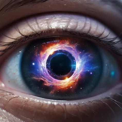 a galaxy inside of an eye