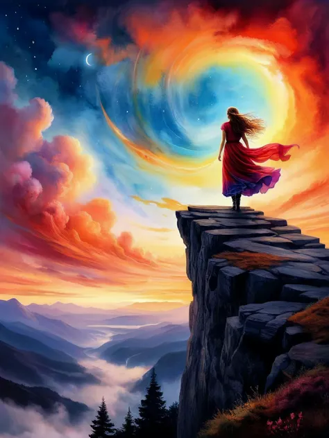 RAW photo, best quality,
beautiful scene, not possibly imagined, fantasy style, a stunningly beautiful maiden steps into view,
full vibrant dreamy watercolor sky,
airbrush painting,
<lora:RMSDXL_Enhance:0.25>,
<lora:add-detail-xl:0.8>,
<lora:RMSDXL_Darkness_Cinema:0.5>,
<lora:RMSDXL_Photo:0.45>,