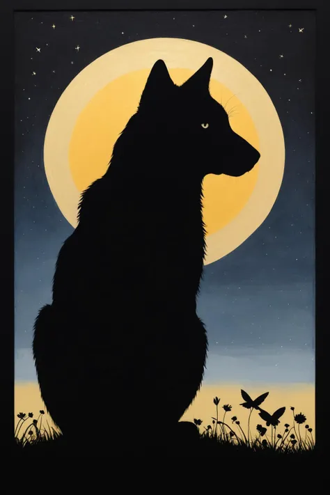 by Catherine Hyde and David Yarrow,  digital painting ,   silhouette <lora:silhouette:3.00>