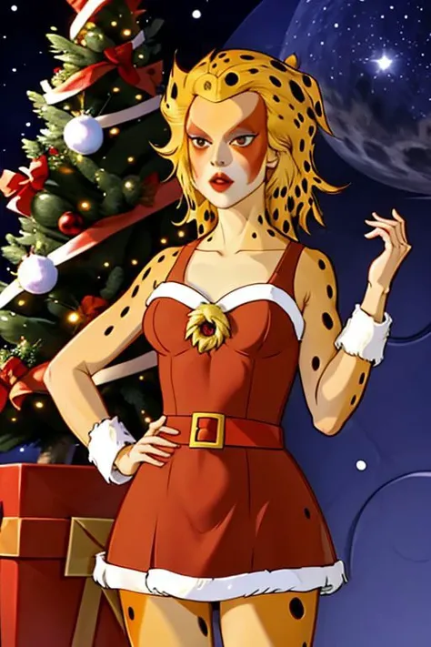 <lora:Cheetara_v1:1> cheetara, <lora:Santa Dress_v1:1> santa dress, christmas tree