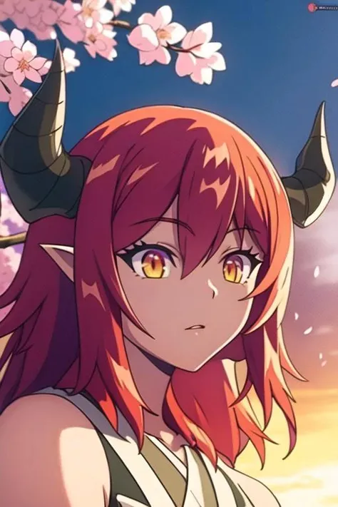 a masterpiece of the highest quality, extremely delicate and beautiful, with finely crafted details; high quality, illustration, exquisite rendering, extremely detailed wallpaper, official art, ultra detailed, extremely detailed 8k wallpaper, best lighting, beautiful detailed glow, best shadow, depth of field, perfect lighting, colorful, wide angle, dynamic angle, beautiful face, beautiful detailed eyes, 1 girl, solo, full body, (kimono), (cherry blossoms), (cherry blossoms fluttering in the wind:1.3), sunset, sanctuary in the background, masterpiece, highest quality, extremely delicate and beautiful, finely crafted, details; high quality, illustration, exquisite rendering, extremely detailed wallpaper, official art, ultra detailed, extremely detailed 8k wallpaper, best lighting, beautiful detailed glow, best shadow, depth of field, perfect lighting, colorful, wide angle, dynamic angle, beautiful face, beautiful detailed eyes, 1 girl, solo, whole body, (cherry blossoms), (cherry blossoms are fluttering in the wind:1.3), hair, sunset, sanctuary in the background
, <lora:Curran:0.9>, Curran, red hair, color, yellow eyes, pointy ears, portrait, demon girl, long hair, light pupils, demon horns,