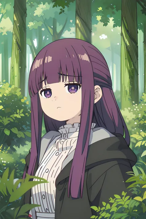 1girl,fern,fern_clothes,<lora:Fern:1>,angry,puffed cheeks,closed_mouth,forest,looking at viewer,upper_body