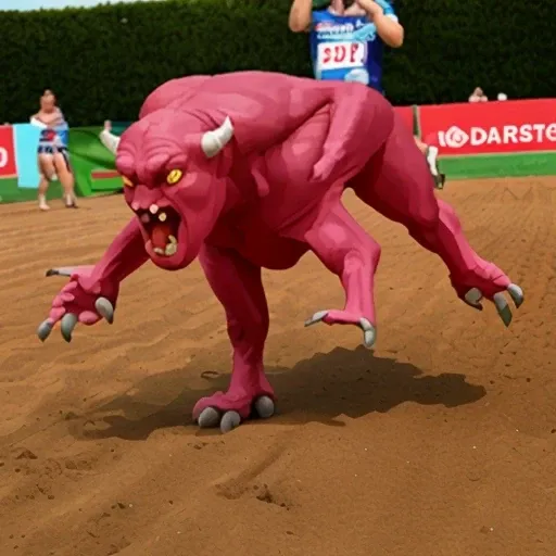 Prompt: doom demon, long jump competition <lora:doom_sw_sprites:0.8>