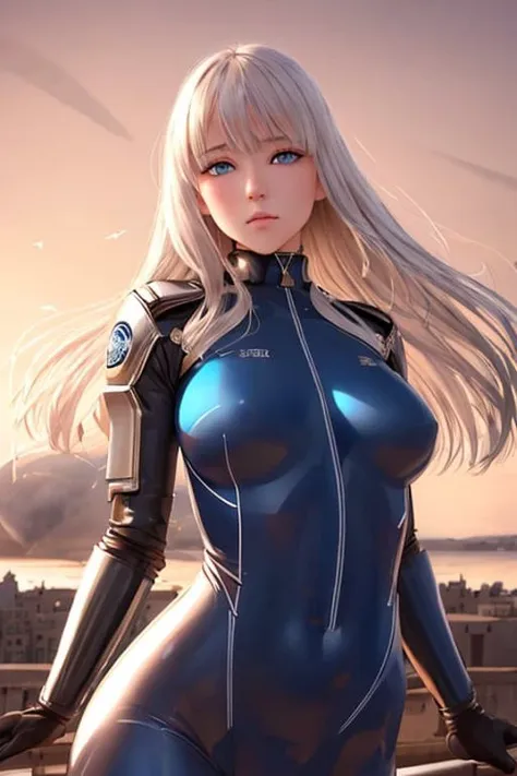 beautiful detailed blue eyes,air force fleet in the sky,expressionless,(bodysuit:1.10),hair fluttering in the wind,dusk,mechanical body armor,(solo:1.33),burning cars,clothes,highres,ruins of city in war,(best quality;highly detailed:1.21),burning buildings,mechanical arm armor,light blush,white hair,riding motor,bird see,fire,wallpaper,photo,real,realistic,1girl,an extremely delicate and beautiful,8k_wallpaper,upper_body,extremely_detailed_eyes_and_face