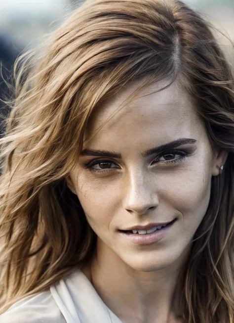 High detail RAW color Photo of gorgeous sks woman, smile, fit, toned, sexy look, high detail hair, (skin pores, skin imperfections), sharp body, highly detailed body, highly detailed face, sharp focus, 8k high definition, insanely detailed, intricate, masterpiece, highest quality, <lora:locon_emmawatson_v1_from_v1_64_32:1.25>