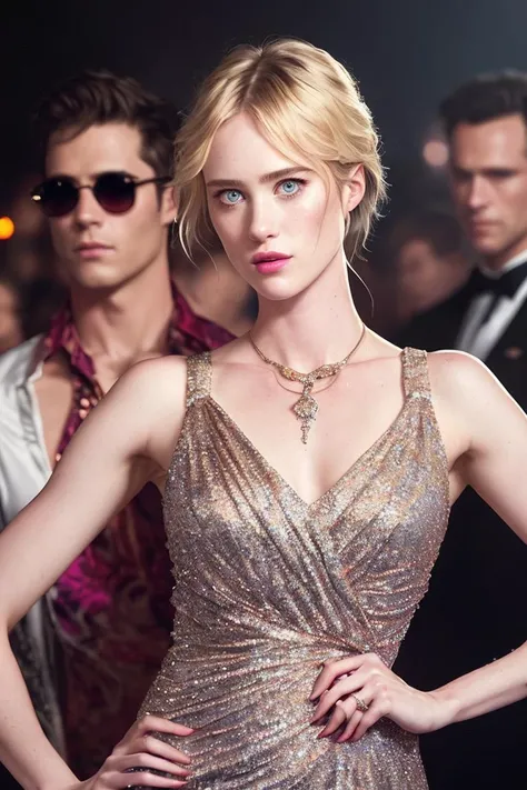 photo of (mackdav1s:0.99), (a woman holding a purse), sexy, photorealistic painting, (full body:1.2) portrait, stunningly attractive, at a (disco party), (people at a party in the background:1.2), (extremely detailed 8k wallpaper:1.3), highly detailed face, intricate, 8k, highly detailed, volumetric lighting, digital painting, intense, sharp focus, art by artgerm and rutkowski and alphonse mucha, cgsociety, ((detailed eyes)), (crowded disco party:1.2), (wearing a sparkly dress:1.3), (hand on her chest:1.2), vibrant, dynamic atmosphere, photorealistic, red lips, feminine pose, closeup