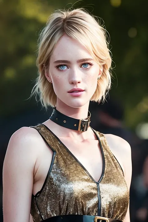 photo of (mackdav1s), a woman, photorealistic painting, (full body) portrait, stunningly attractive, at a (music festival:1.2), ((highly detailed face)), (glitter freckles), glitter, wearing a floral dress, intricate, 8k, highly detailed, volumetric lighting, digital painting, intense, sharp focus, art by artgerm and rutkowski and alphonse mucha, cgsociety, ((detailed eyes)), (leather belt:1.1)