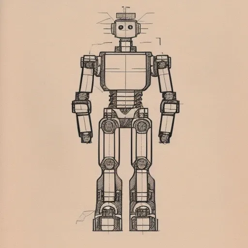 a drawing of humanoid robot <lora:T3chDr4w_v1:1>