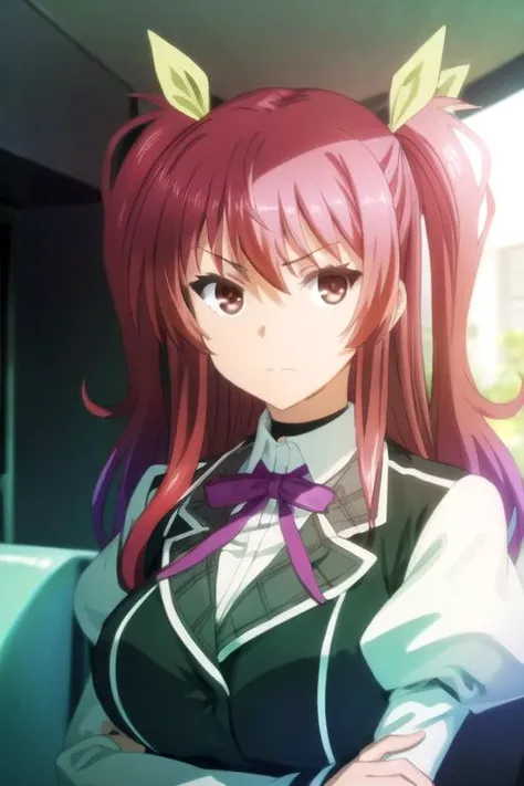 (((pixel-perfect, detail-perfect))),solo,1girl,school uniform,looking at viewer,arms crossed,closed mouth,