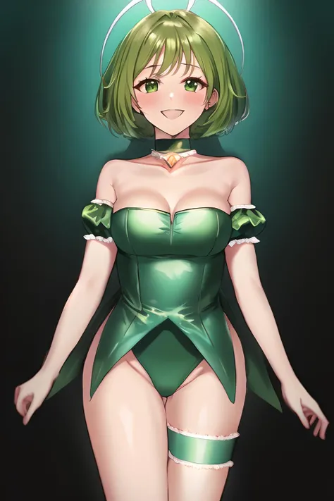 <lora:QuickHandV2:.6> QuickHands, 5 fingers, detailed hand <lora:MewLettuce:0.8> 1girl, blush, bridal garter, choker, detached sleeves, green choker, green hair, green leotard, green shirt, green theme, hair tubes, knee boots, leotard, long hair, magical girl, mew lettuce, puffy detached sleeves, puffy sleeves, short hair, smile, solo, underwater,
