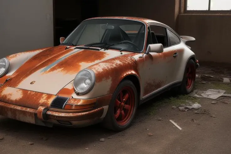 a raw photograph, portrait of a porsche 911, sharp focus,, style-abandoned2